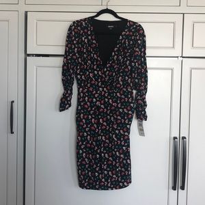 NWT DNKY silk floral dress size 8.